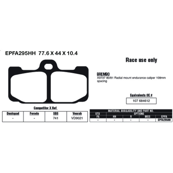 EBC EBC Brake Pads EPFA295HH